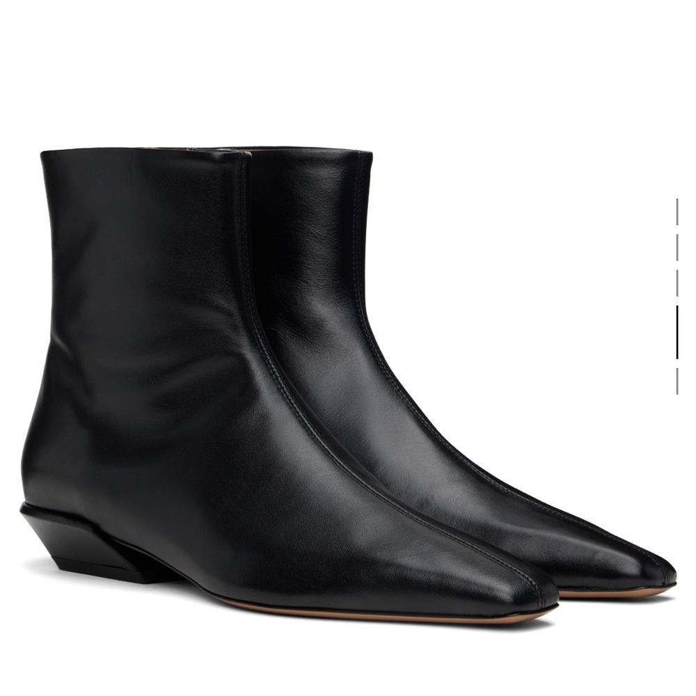 Paris Texas Black Bettina 25 Boots, Leather chisel Toe Ankle Boots